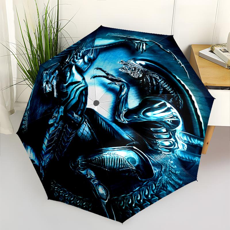 Alien Fashionable Automatic Opening/Closing Folding Umbrella. Portable and Foldable, Ideal for Gift, Travel, and Daily Use.
