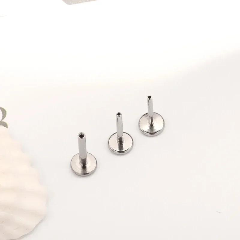 10 шт./лот ASTM F136 Титан 16G 18G 20G Вставляемые Пусеты Основы Серьги Пирсинг Губ Носа Козелка Тела Аксессуары