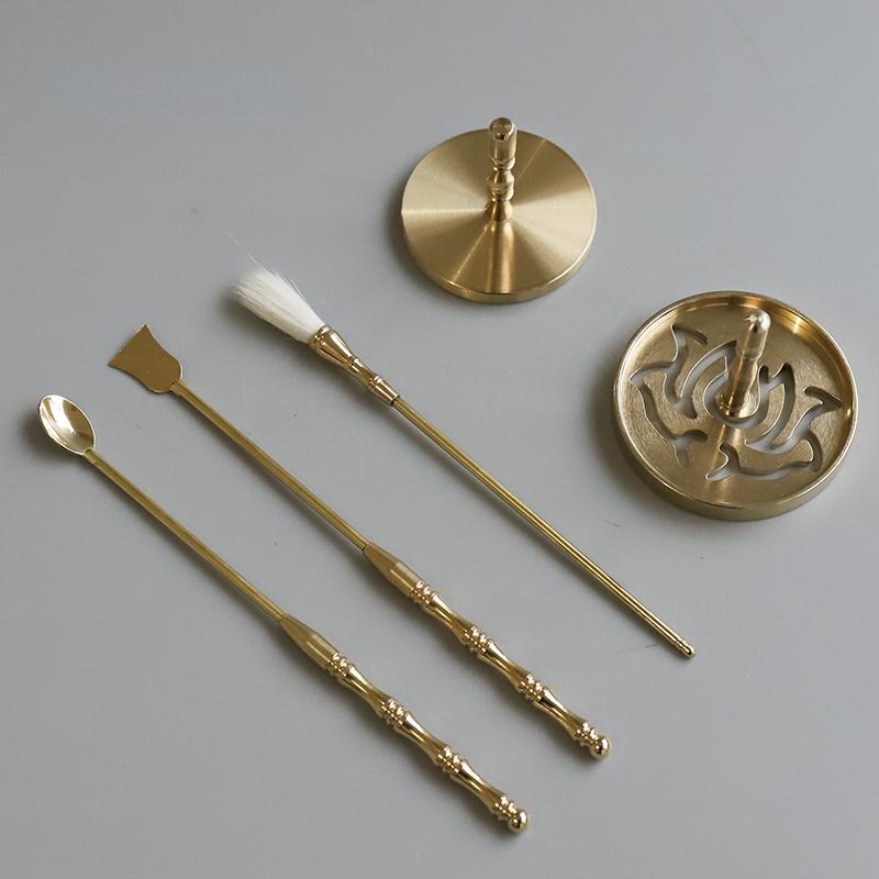 Набор для благовоний из чистой меди Сделай сам Ручной Вводный Прикосновение Туо Порошок для благовоний Печать для благовоний Принадлежности для благовоний Инструмент