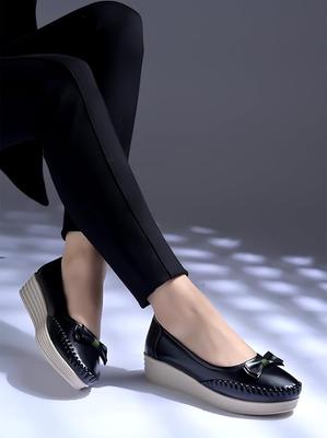Shoetopia Женские удобные лоферы с дизайном-бантом | Мягкая амортизирующая подошва | Стильные повседневные слипоны для ежедневной носки