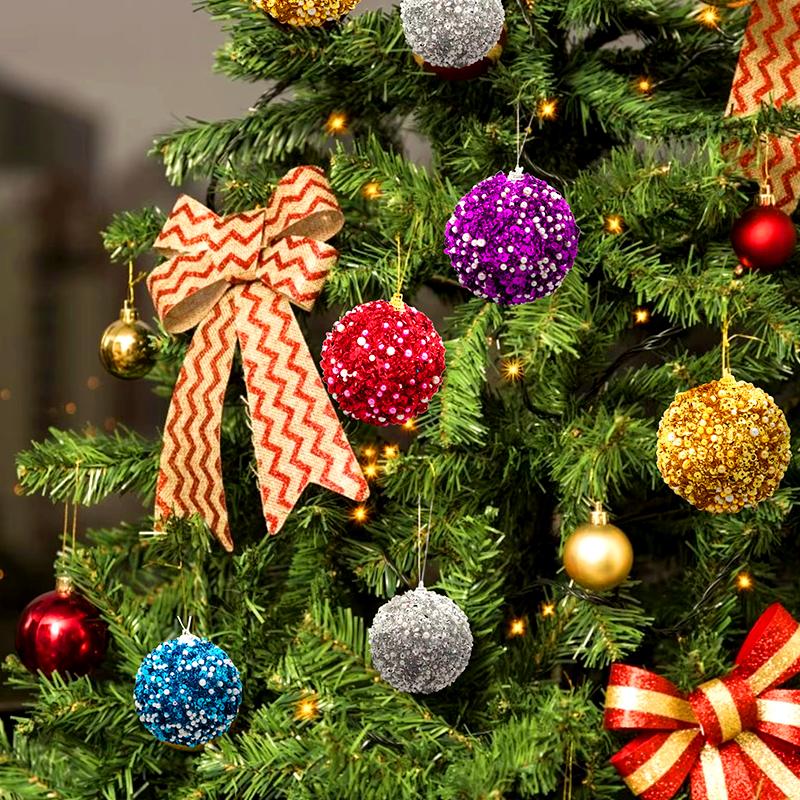 4 шт. модные рождественские шары жемчужные блестки елка подвеска подвесные украшения домашний декор вечеринка сцена