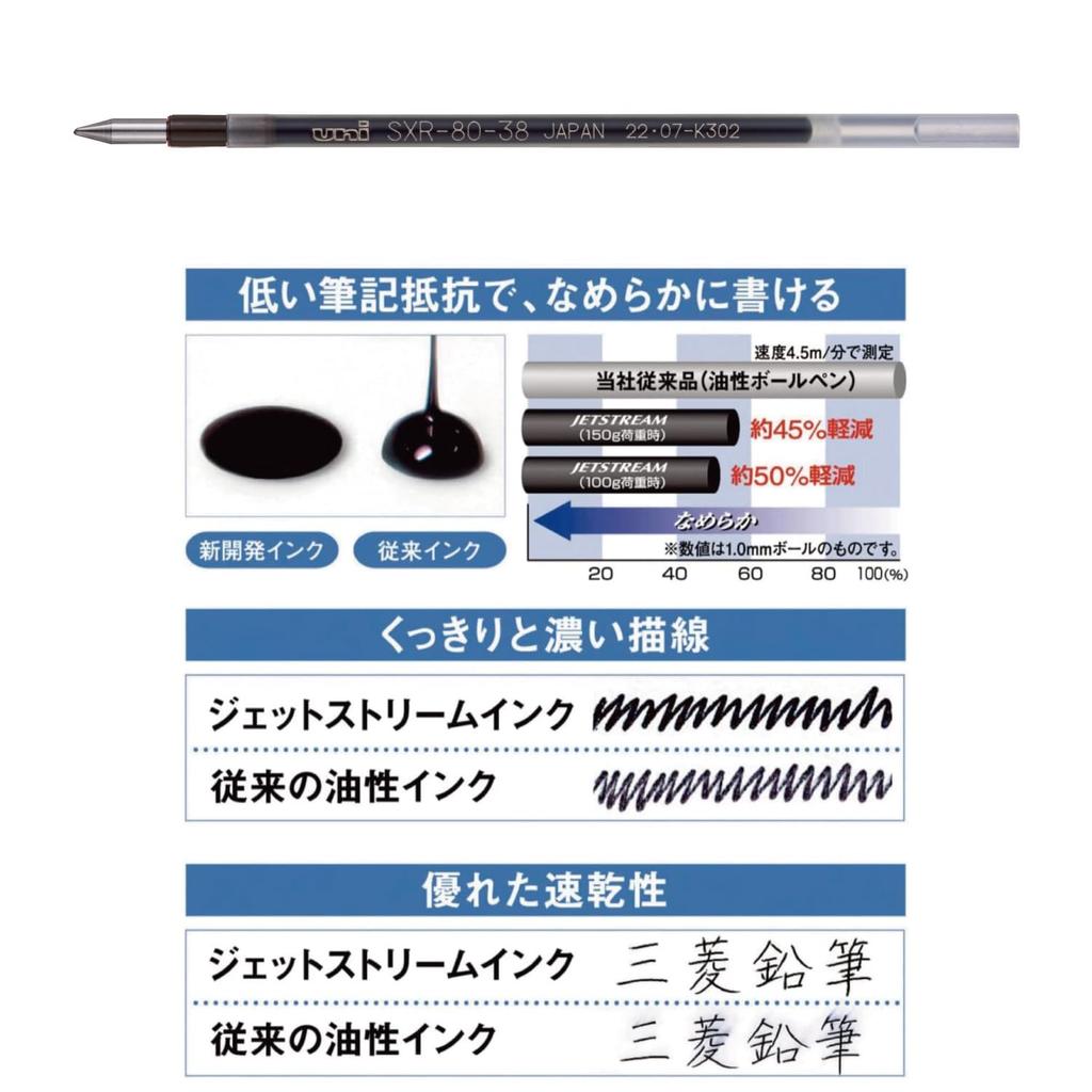 Mitsubishi Pencil Шариковая ручка Jetstream и разноцветные стержни, 0,7 мм, Черный, Красный, Синий, 10 шт. (HSXR8007K3C10)