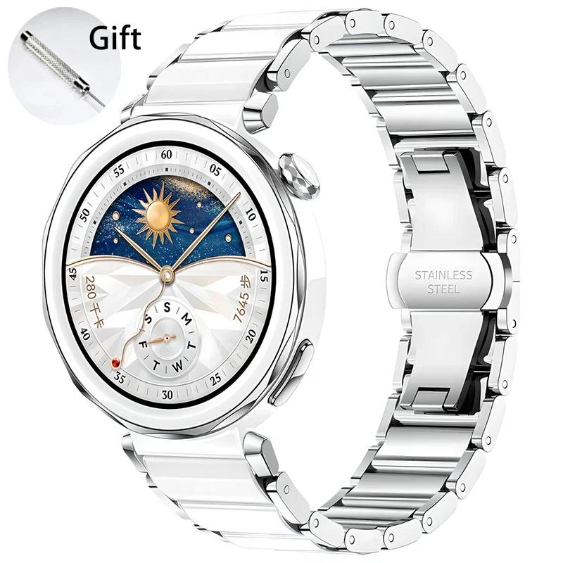 Новый 18-мм керамический ремешок для Huawei Watch GT6 GT5 GT4 41 мм, сменный браслет с застежкой-бабочкой для Huawei Watch GT5 PRO 42 мм