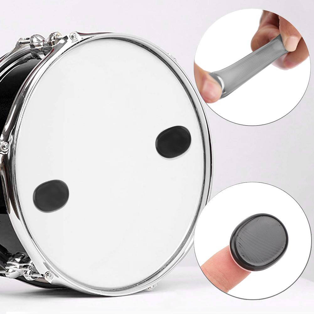 12PCs Drum Damper Silencer Musical Instrument Accessories Silicone Self Adhesive Black