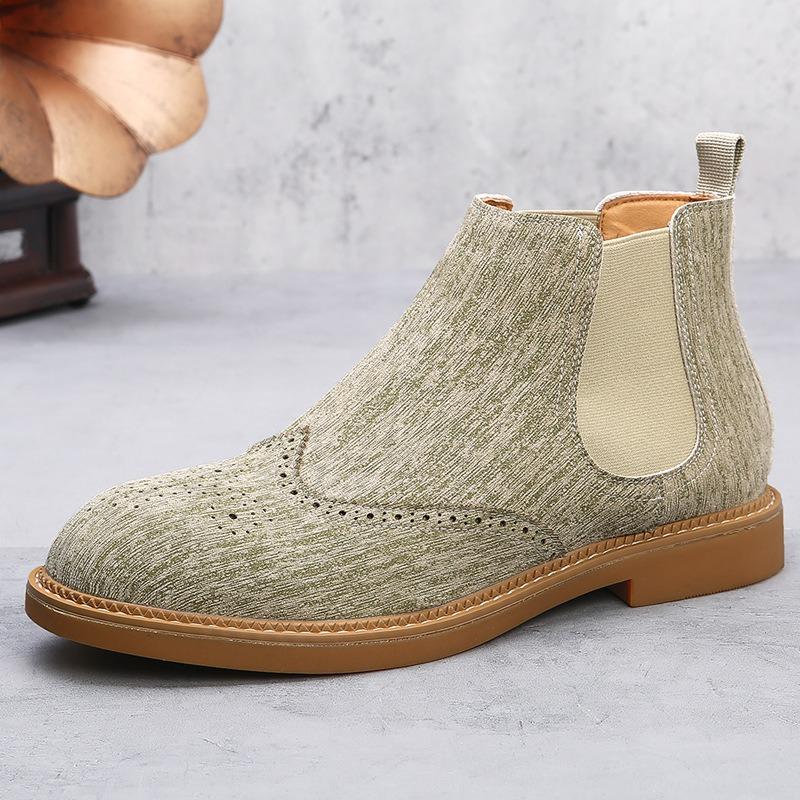 Large Size 4 Boots Men's Retro Short Boots Autumn and Winter Men's Boots Carved Martin Boots Men's