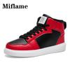 Fashion Red Mens High-top Sneakers Comfortable Leather Sports Shoes Men Unisex Sneakers Hip-Hop Shoes For Men Zapatillas Hombre