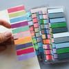 1000pcs European Retro Fluorescent PET Transparent Self-adhesive Notes, Color Coding Adhesive Markers, Rectangular, 28 Mixed Colors with Index Labels