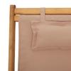 Folding Beach Chair Taupe Solid Eucalyptus Wood and Fabric