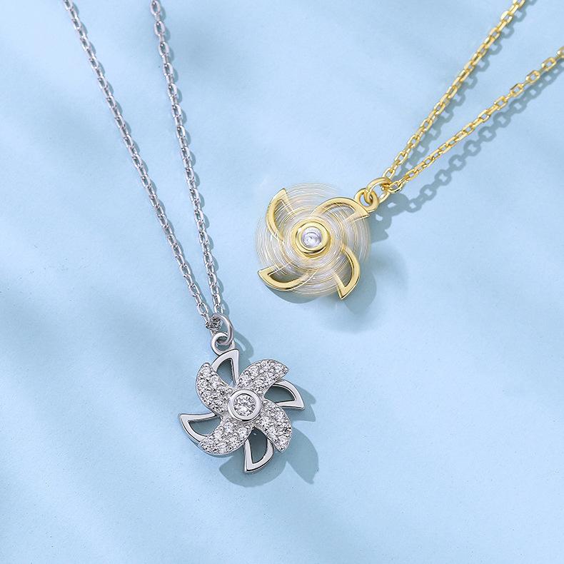 Ожерелье с вращающейся мельницей для женщин, подвеска-подвеска на ключицу