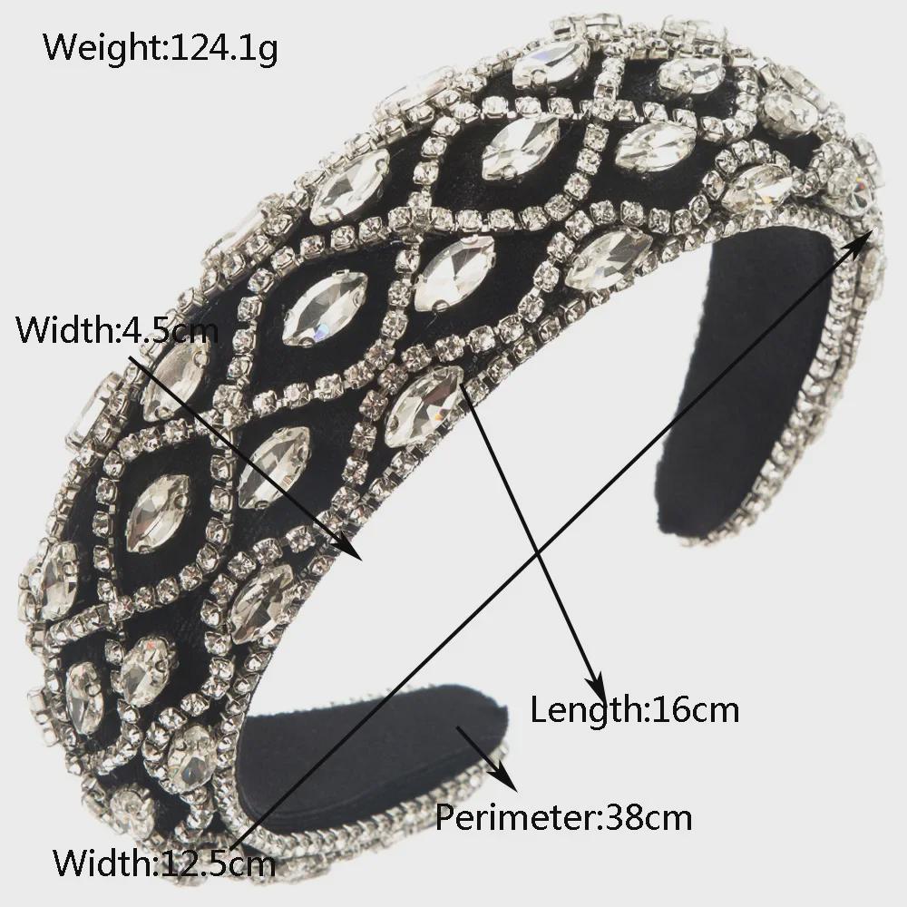 European-American Luxury Baroque Rhinestone Headband - Wide Edge & High-End Hairpin Accessory