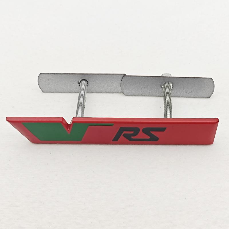 ABCDGG1 NEW 3D Metal Car Letters Logo VRS Front Grille Side Fender Trunk Badge Label For Skoda VRS Sticker Emblem Auto Accessories