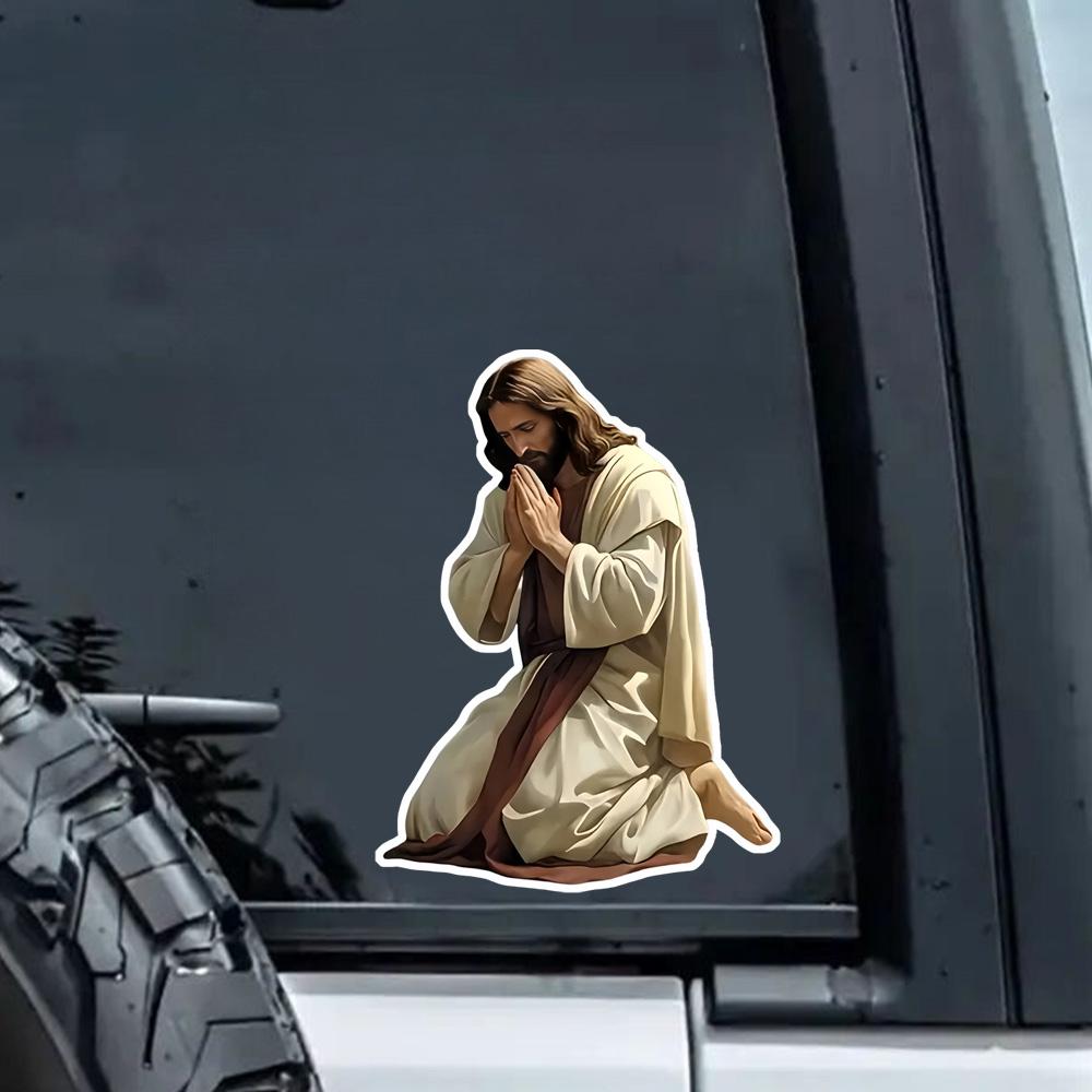 Jesus Prayer Shelter Artistic Car Sticker Vinyl Decal Waterproof Rear Window Motorcycle Camper Bumper Truck Laptop Decoration JM22