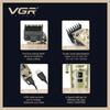 VGR V-005 Металлическая машинка для стрижки волос Ретро Электрическая машинка для стрижки Резная машинка для стрижки волос Машина для стрижки волос Беспроводная машинка для стрижки Цифровой дисплей Машинка для стрижки волос Машинка для стрижки с масляной головкой