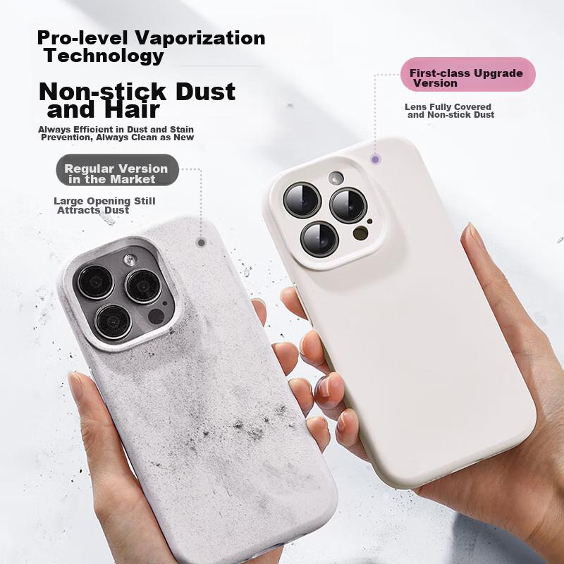 DIVI Official Version True LiquidIPhone 12 Pro Max Case, Liquid Silicone Skin-Friendly Full Camera Protection Shockproof Cover, Black