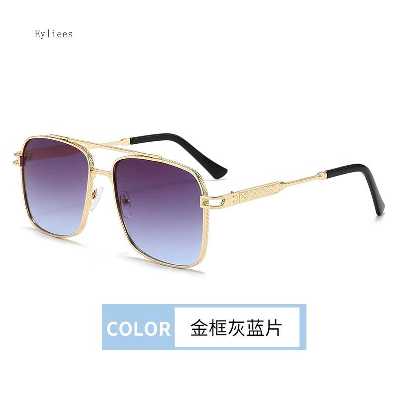 Мужские металлические солнцезащитные очки квадратные полуободковые рисовые гвозди повседневный тренд личность ретро мода очки для активного отдыха гафас