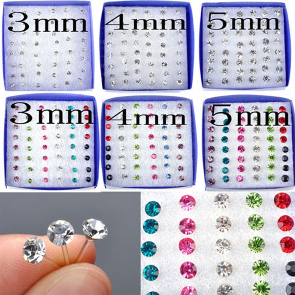 20 Pairs/40 Pcs Charming Earring Clear Crystal Colorful Crystal Jewelry Ear studs Rhinestone