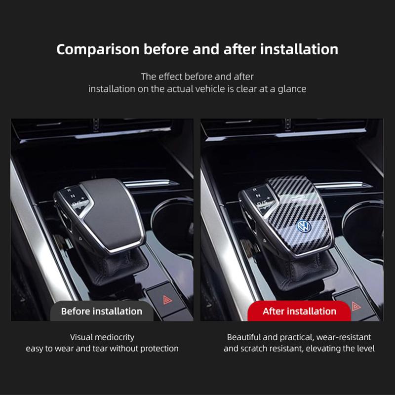 Valve Stems Caps VW Car Shift Stick Cover Carbon Fibre Sports Gear Lever Cap For Volkswagen Polo Golf GTI CC Tiguan Arteon Passa zd7