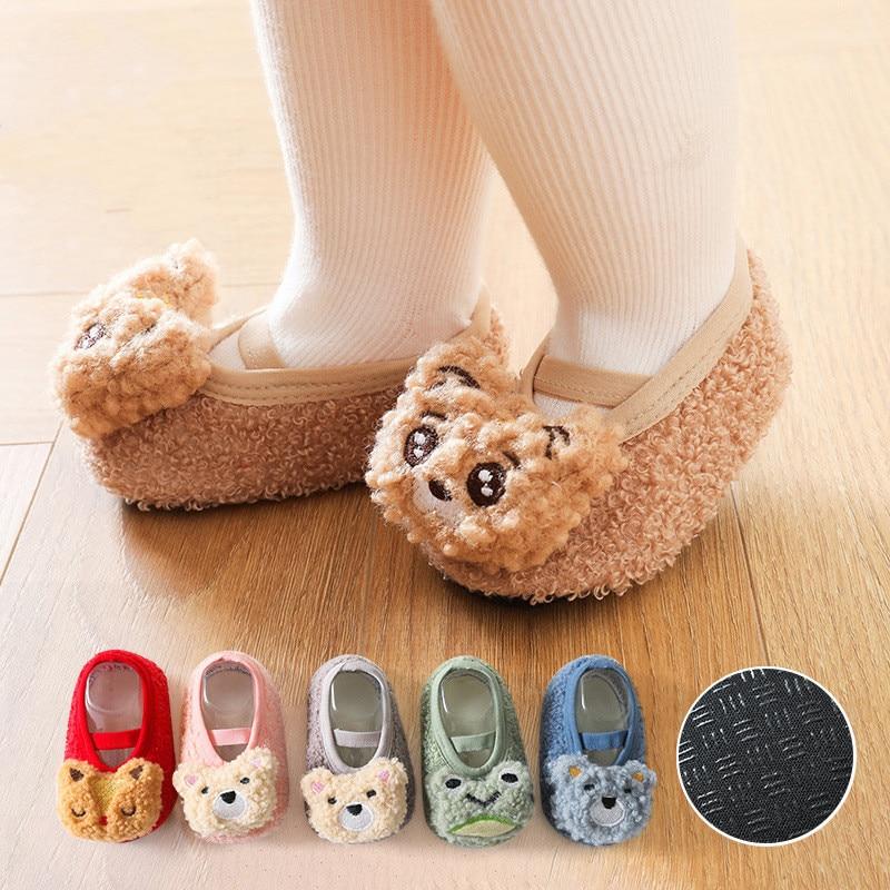 Boys Girls Winter Warm Sneakers Anti-slip Socks Baby Floor Socks First Walker Non-slip Toddler