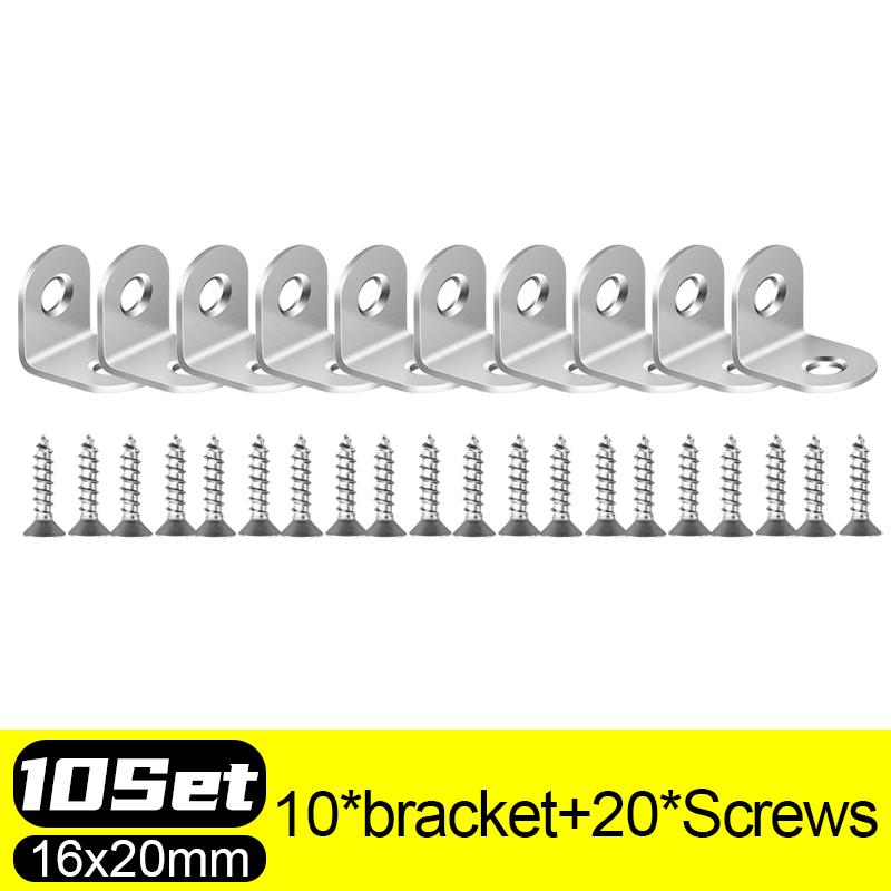 20/1 комплектов угловых кронштейнов L-образной формы из нержавеющей стали, угловые соединители L, крепеж для полок для каркаса опоры мебельного шкафа