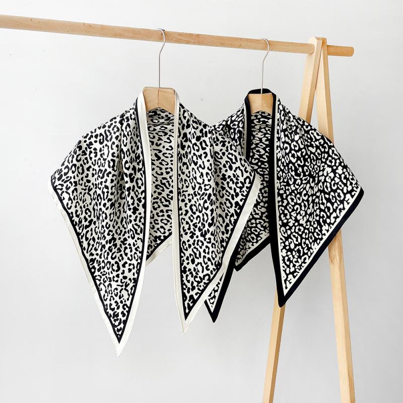 Niche Irregular Scarf Shawl Spring and Summer Twill Triangle Scarf Versatile Scarf Professional Leopard Scarf Decoration