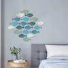 Yousheng 20/40Pcs/Set Wooden Hollow Fish Wall Decoration Nautical Coastal Ocean Fish Theme Hanging Ornament School of Fish Beach Lake House Bathroom