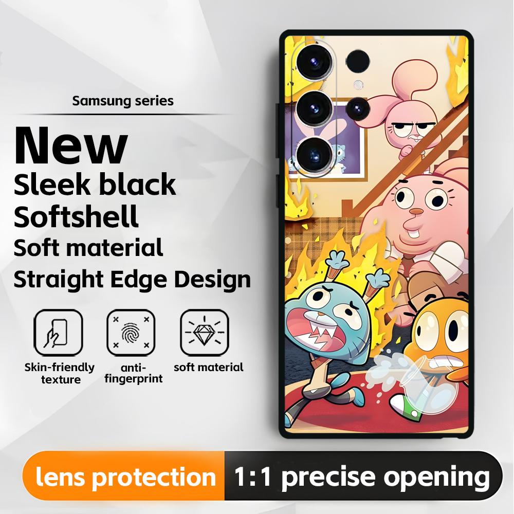 The Amazing World of Gumball Phone Case For Samsung Galaxy S25 S24 S23 S22 S21 S20 Plus Ultra Note20 Soft Black