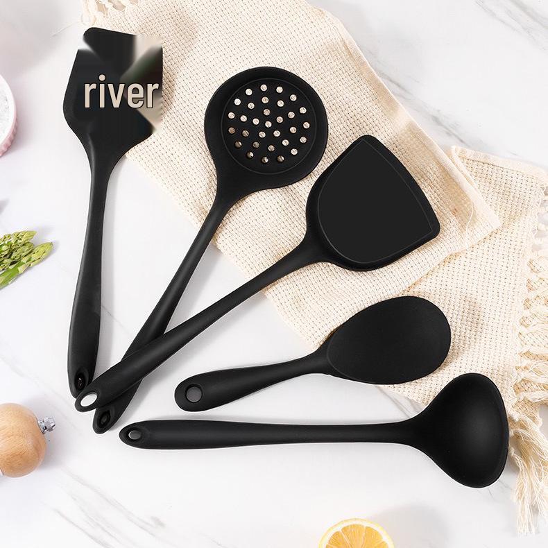 Heat-Resistant Silicone Spatula and Soup Ladle Set – Non-Stick, Food-Grade, Anti-Scald Kitchen Utensils
