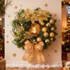 Christmas Wreath Front Door Xmas Garland with Bow Ribbon Berry Flower Decor Indoor Outdoor Winter Decoration