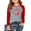 Футболки с длинным рукавом для девочек Love ко Дню святого Валентина, детские осенние топы с круглым вырезом, базовые футболки для детей 5-14 лет