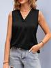 SHEIN Women's Imitation Silk V-Neck Sleeveless Satin Shirt - Spring/Autumn Style