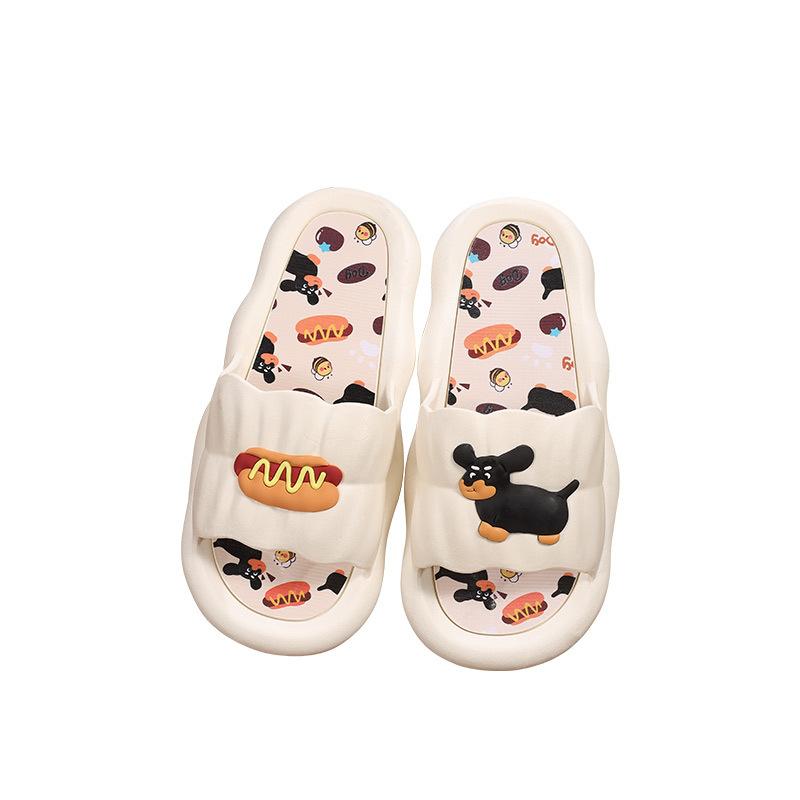 Cartoon Hot Dog Slippers Women Summer Wear Internet Celebrity Ins Trendy New Soft Bottom Home Non-slip Indoor Dormitory Cool Slippers