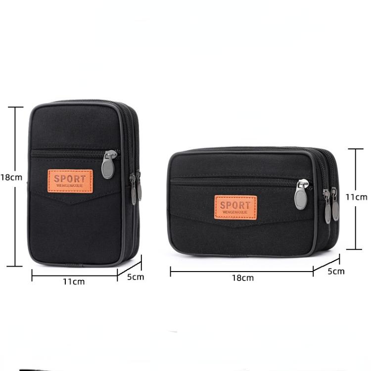 Multi Layer Men Phone Pouch Belt Waist Bag Fanny Pack Canvas Purse Small Pocket Design Belt Pouch Purse Bag for Phone