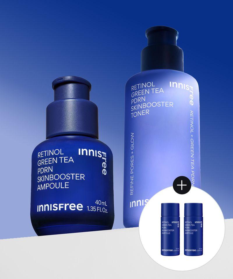 Retinol Green Tea PDRN Skin Booster Ampoule 40mL + Retinol Green Tea PDRN Skin Booster Toner 170mL