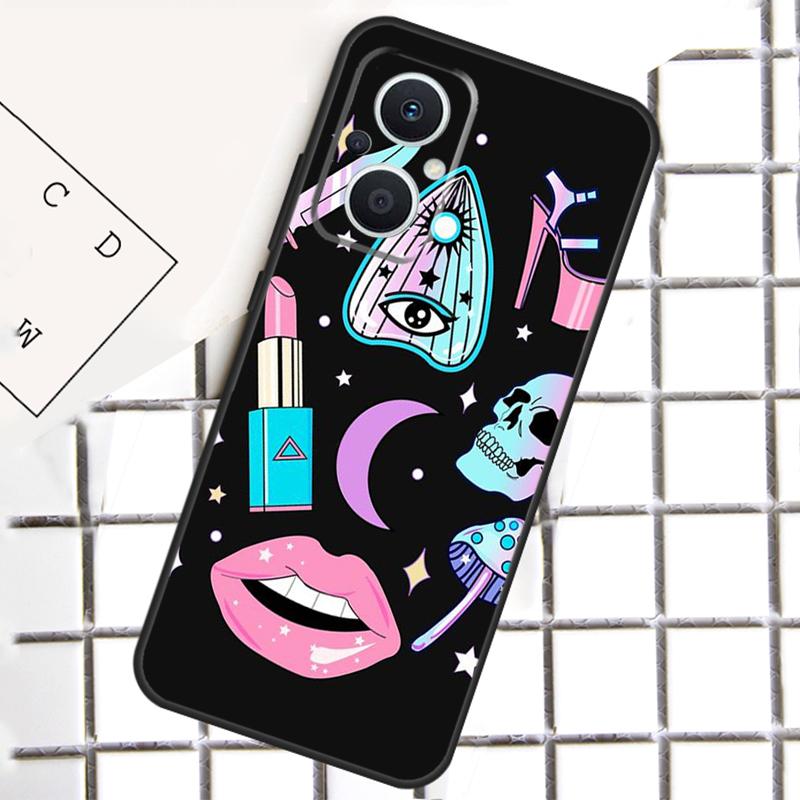 Пастельно-розовый чехол для телефона в стиле 'Girly Pastel Witch Goth' для OPPO Reno 14F 14 13 12 11 F 10 Pro 8T 7 8 Lite OPPO Find X8 X6 X5 Pro