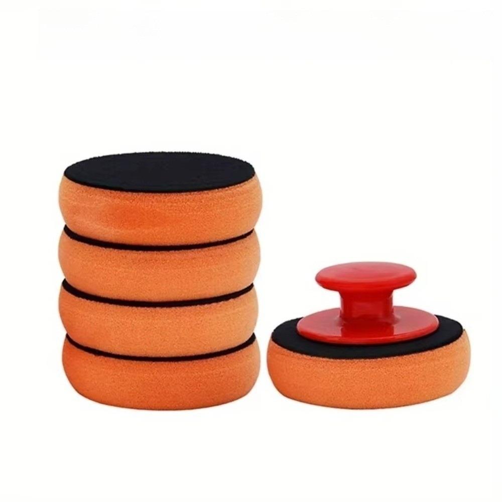 6Pcs Handle Car Wax Wash Polish Pad Car-Styling Polisher Power Handle Waxing Sponge Microfiber Sponge Car Cleaning Cloth