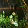 Solar Wind Chime Garden Metal Orb Wind Chime with Color-Changing Solar Lights