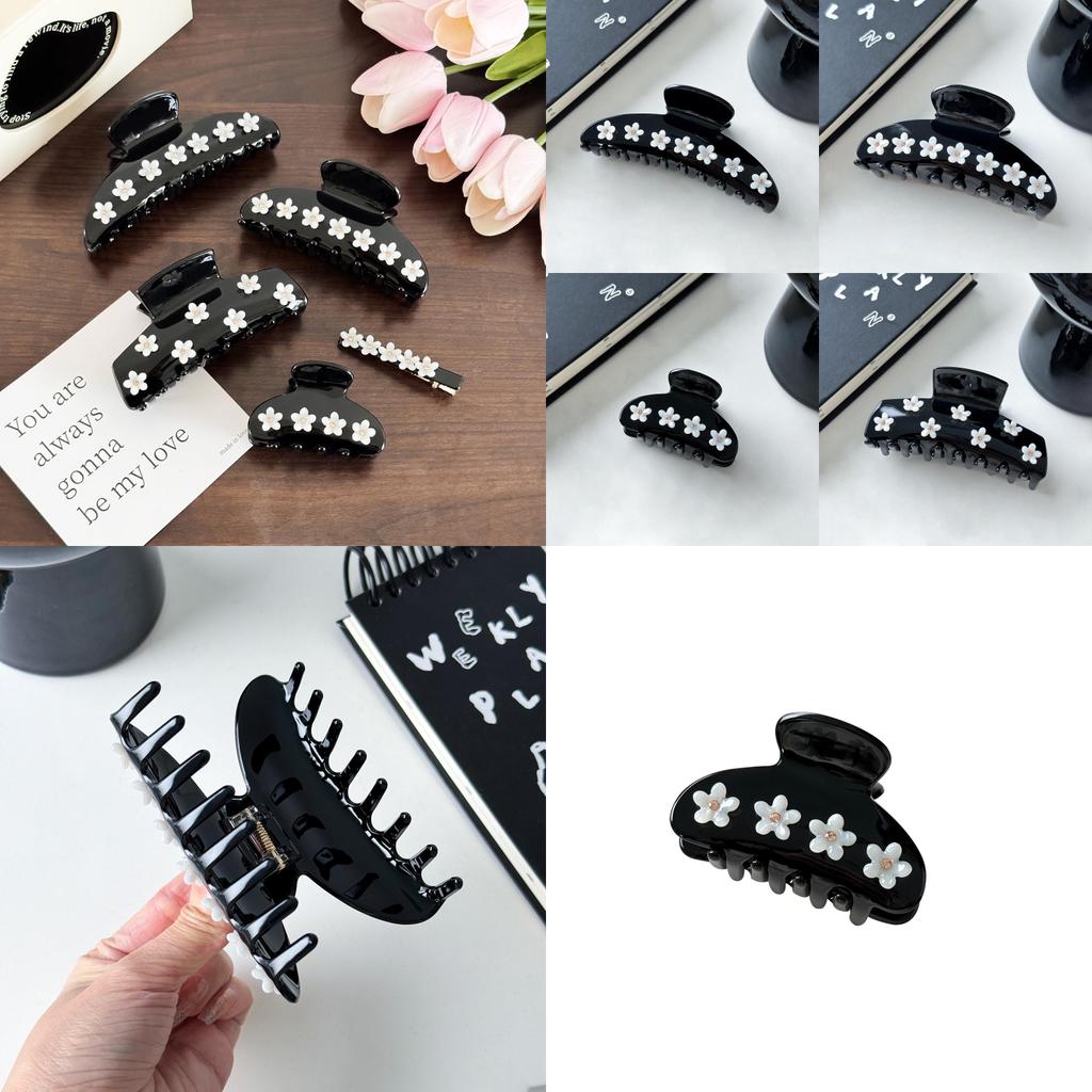 Роскошная большая заколка для волос в виде цветка, очаровательный зажим из ацетата и страз для женщин