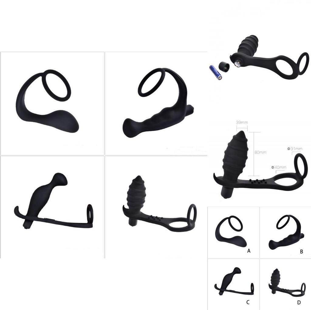 Вибратор Мужской Массаж Простаты Анальная Пробка Задержка Кольцо Мужской Секс-Игрушка