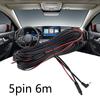 Rear View Camera Extension Cable Vehicle 5Pin Cord Wire Parts Replacement 12V Accessories Backup Camera Car DVR