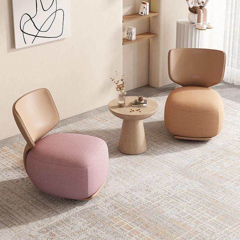 Log Light Luxury First Class Cabin Lounge Sofa Chair Nordic Living Room Fabric Low Stool Balcony Leisure Chair 2024 New