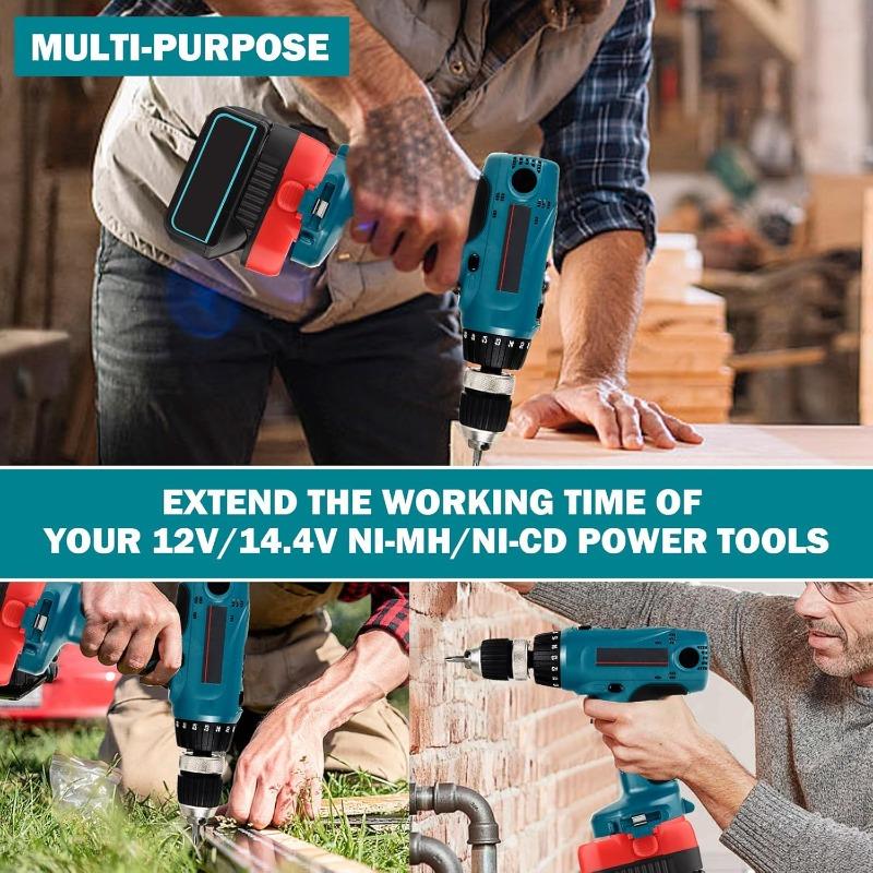 Адаптер аккумулятора для Makita/Dewalt/Milwaukee 18В/20В Li-Ion аккумулятора для преобразования в 12В/14,4В Ni-Mh аккумулятор беспроводных инструментов MT18PA14
