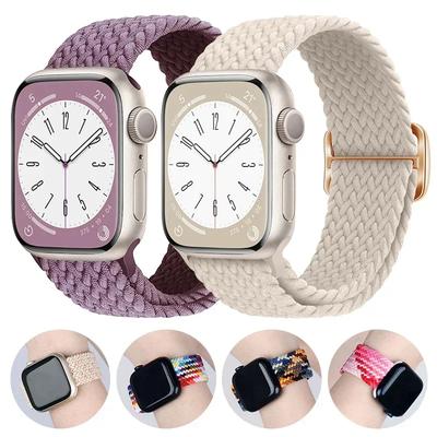 Нейлоновый ремешок для Apple Watch Ultra 2 49 мм 40 мм 44 мм 41 мм 38 45 мм Эластичный плетеный браслет-петля для iWatch Series 9 8 7 6 SE 5 4