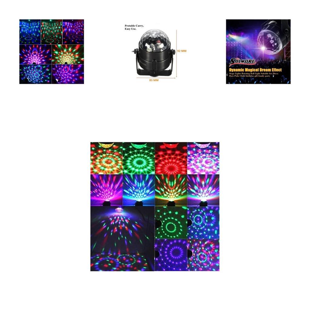 Яркий мини сценический магический диско-шар с вращающимся RGB DJ Party светодиодным светом