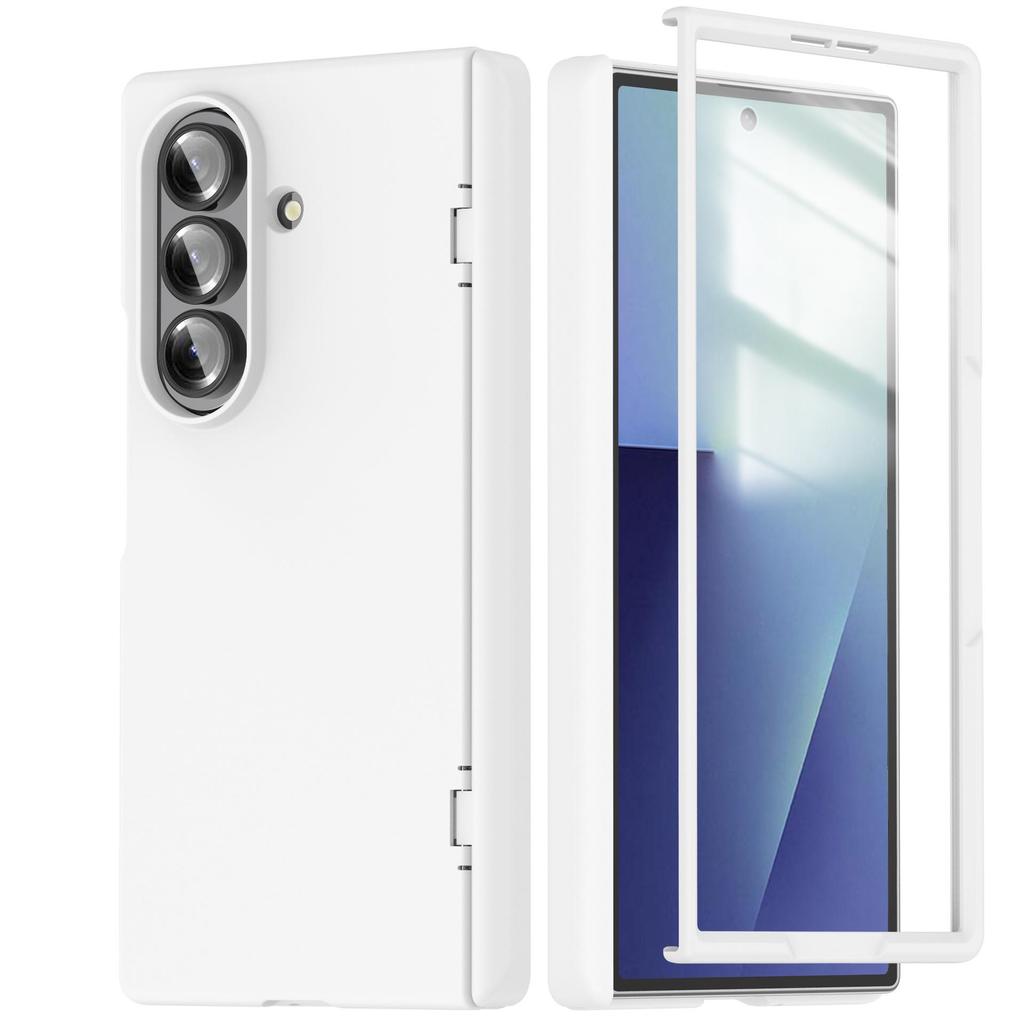 Магнитный беспроводной чехол-зарядка для Samsung Z Fold7 с пружинным шарниром и отделкой под кожу, совместим с Fold6.