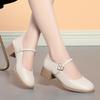 Chunky Heel Shoes for Women Spring and Autumn Leather Shoes Fashionable and Lightweight Women's Shoes Shallow Mouth Versatile Mary Jane Shoes