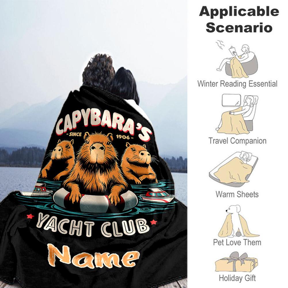 Capibala78 Personalized Text Blanket Multi-purpose Personalized Blanket Soft Warm Cozy Great for Seaside Picnics Couch Chair Ideal for All Seasons