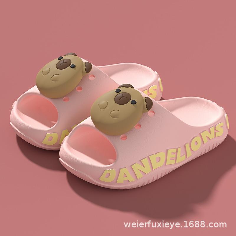 Capybara children's summer cartoon slippers for boys and girls, non-slip soft-soled breathable sandals for toddlers and older children