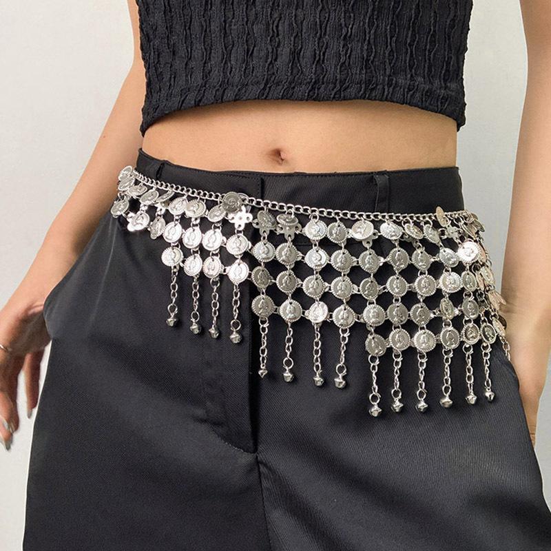 Metal Tassel Waist Chain Vintage Silver Bohemian Style Waistband Body Jewelry Waist Jewelry Ethnic Style Belt
