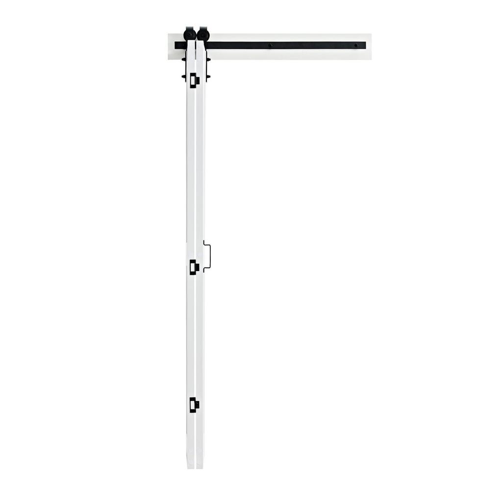 Bifold Barn Door, 914 x 2134 mm, MDF Bi-Fold Sliding Closet Doors, Hardware Kit Included, H-Frame Space-Saving Design, Need to Assemble, for Bedroom,