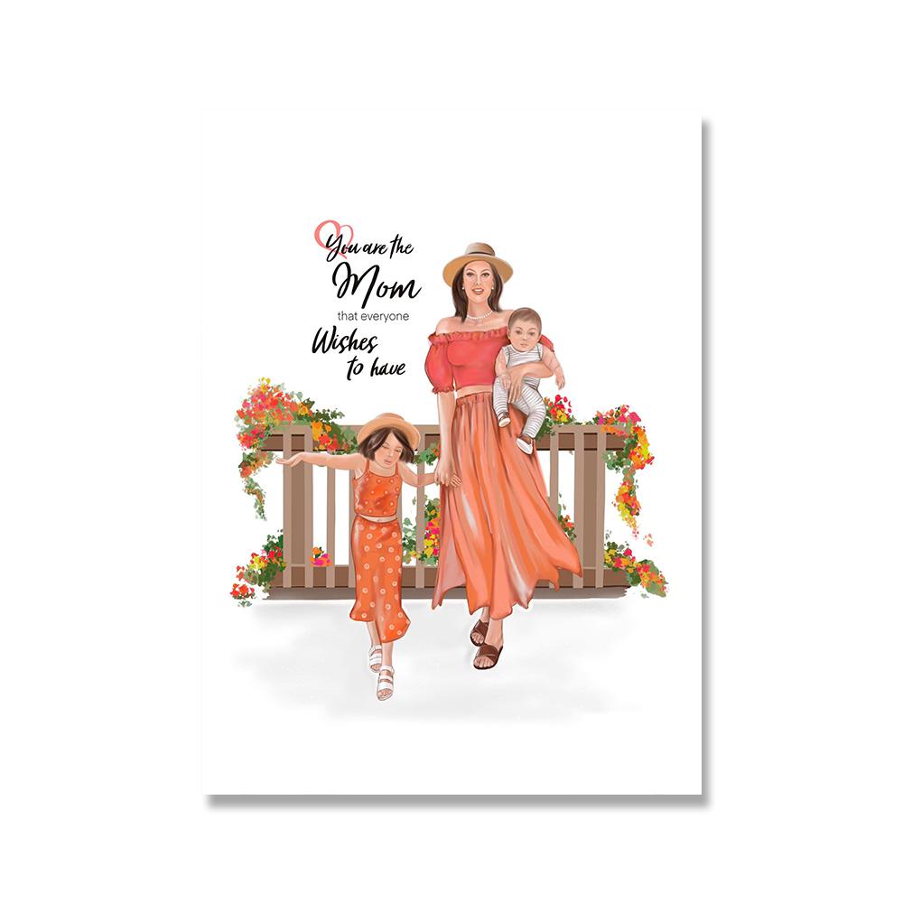 Мама Дочь Настенное Искусство Холст Живопись Постеры и Принты Мода Люблю Тебя Подарок на День Матери Картина для Гостиной Домашний Декор